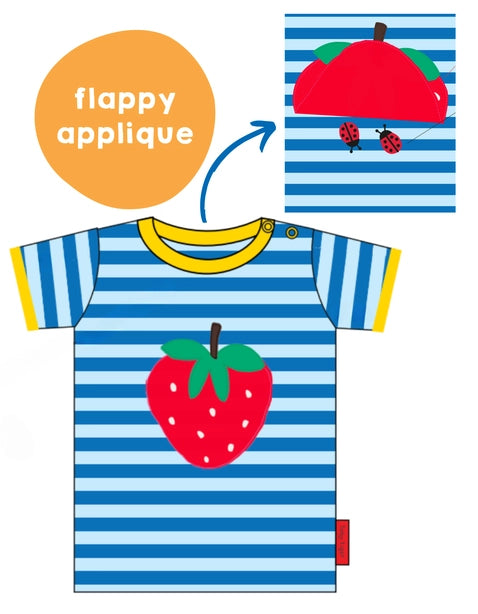 Organic Strawberry Applique T-Shirt